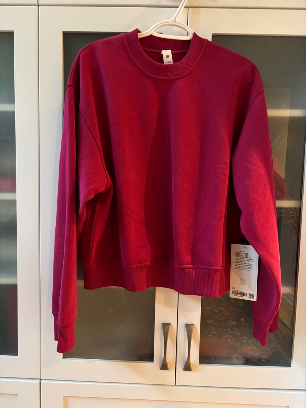 Lululemon Steady State Oversized Crew NWT Rumble Berry SZ XS 🍓🍓🍓